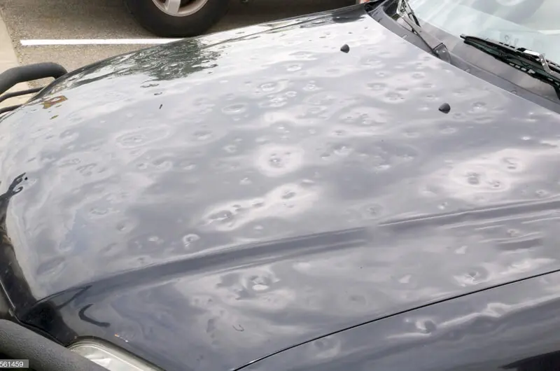 Car damaged by hail