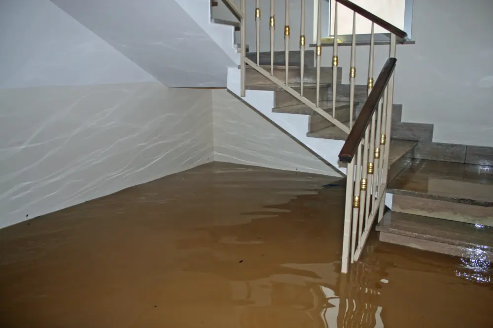 Flooded property needing emergency service